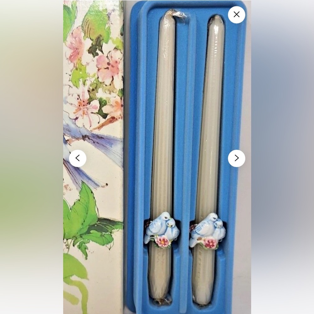 Vintage 1983 Avon Pair of Ceramic Tapper Candle Rings Weiss Brazil (Rings only)